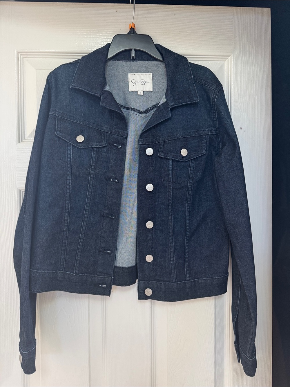 Jessica Simpson Dark Indigo Jean Jacket - Button-Front Trucker
